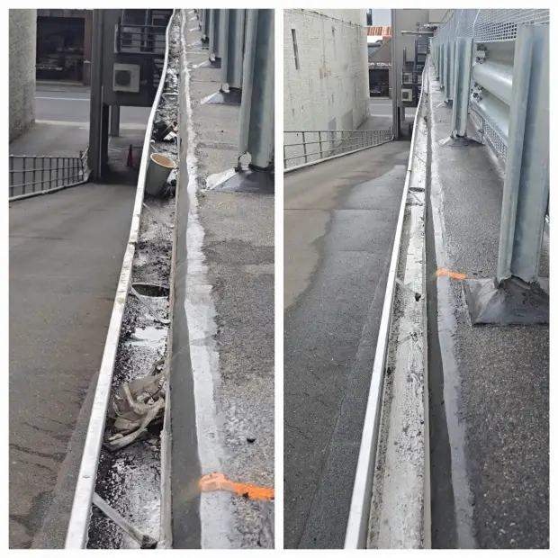 Service lane and concrete channel