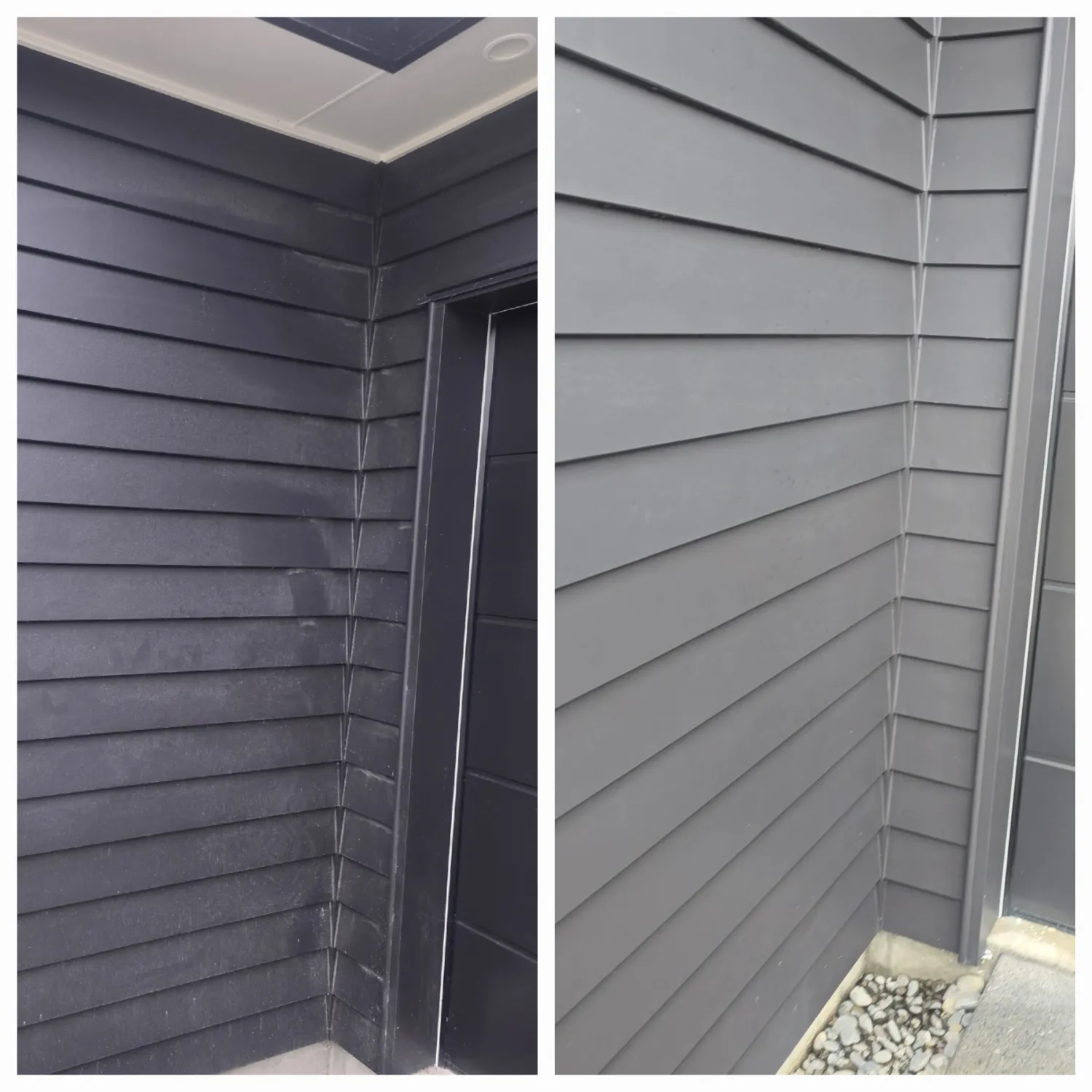 Dark cladding, corner detail