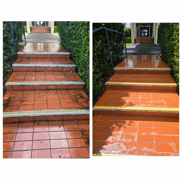 Tiled steps and path