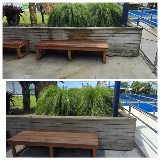 Seating and planter wall