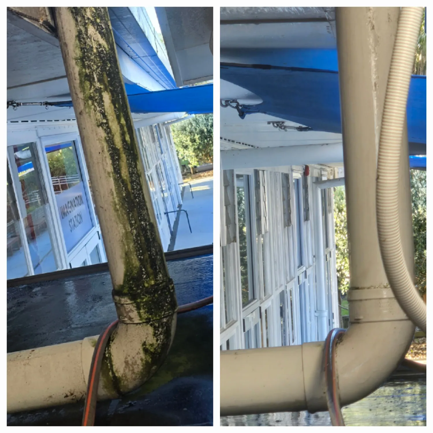 Soffit and downpipe
