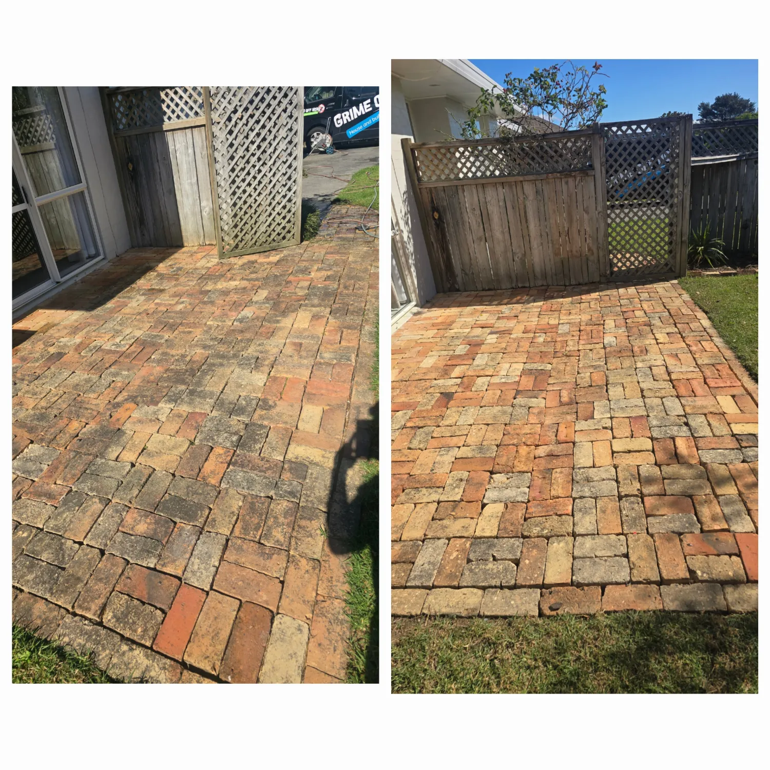 Brick paved patio